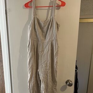 Old navy beige linen jumpsuit